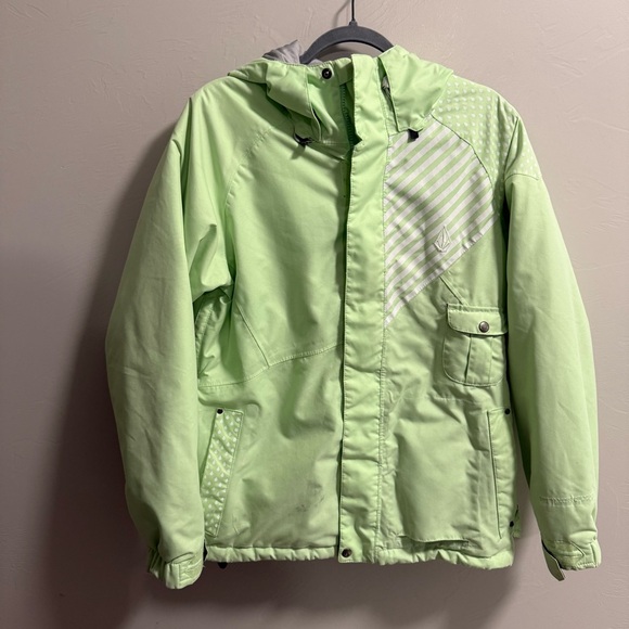 Volcom Women's Thermonite Mint Green Ski Snowboard‎ Coat Lined Vented Hooded M - Picture 1 of 5